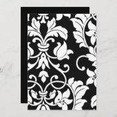 Uitnodiging om zwart Mitzvah en witte Damask (Voorkant / Achterkant)