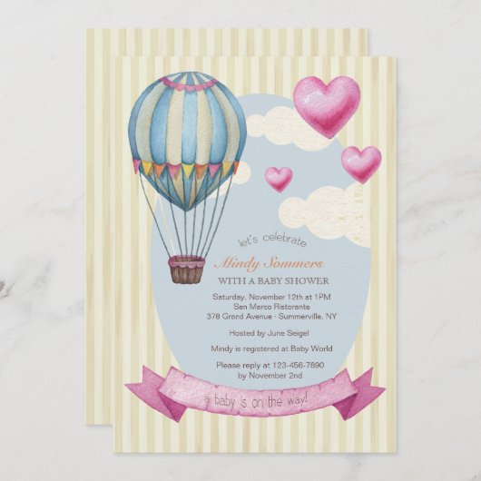 Uitnodiging omhoog, omhoog en weg (Voorkant / Achterkant)