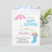 Uitnodiging onder het thema douche in april (Staand voorkant)