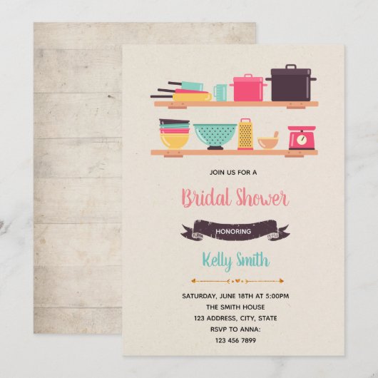 Uitnodiging onder het thema Keukendouche (Voorkant / Achterkant)