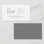 Uitnodiging online RSVP, bruiloft Website, Dark Gr Informatiekaartje (Voorkant / Achterkant)