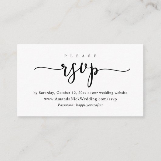 Uitnodiging online RSVP, Wedding Website Kaart (Voorkant)