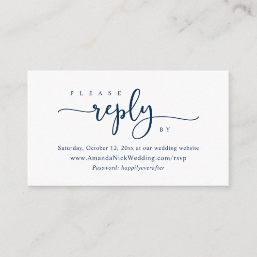 Uitnodiging online RSVP, Wedding Website Kaart (Voorkant)