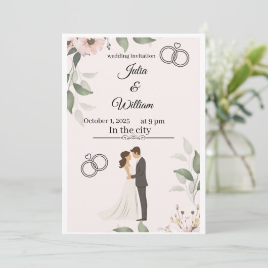 Uitnodiging Ons Liefdesverhaal (Staand voorkant)