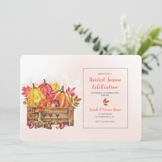 uitnodiging oogsttijd (Staand voorkant)