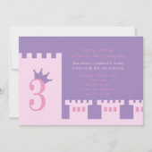 Uitnodiging op 3e verjaardag van prinses (Voorkant)