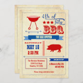  uitnodiging op 4 juli BBQ (Voorkant / Achterkant)