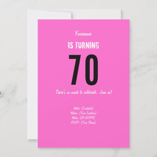 Uitnodiging op 70e verjaardag - Mam Beauful Hero (Achterkant)