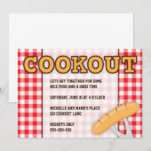 Uitnodiging op BBQ-partij met hotdog (Voorkant / Achterkant)