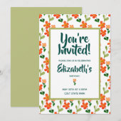 Uitnodiging op Bright Summer Flowers (Voorkant / Achterkant)