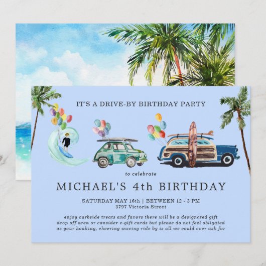 Uitnodiging op dag van dag tot dag van sociale afv (Voorkant / Achterkant)