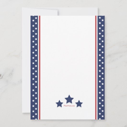 Uitnodiging op dag van rode witte en blauwe Presid (Achterkant)