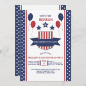 Uitnodiging op dag van rode witte en blauwe Presid (Voorkant / Achterkant)