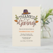 Uitnodiging op dag van Thanksgiving (Staand voorkant)