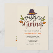 Uitnodiging op dag van Thanksgiving (Voorkant / Achterkant)