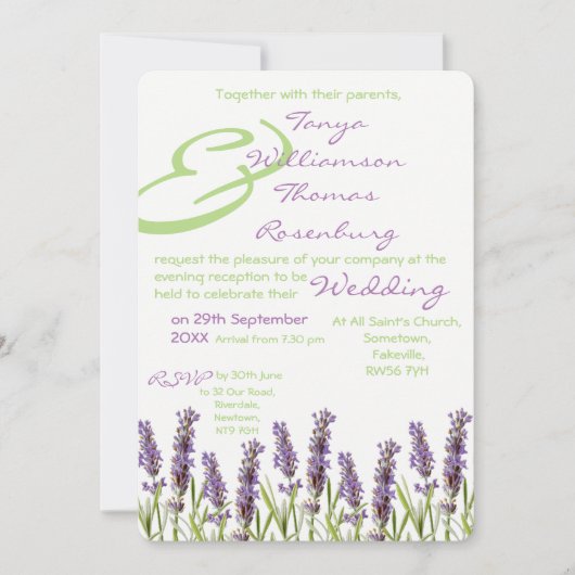 Uitnodiging op de avond van de Lavender (Voorkant)