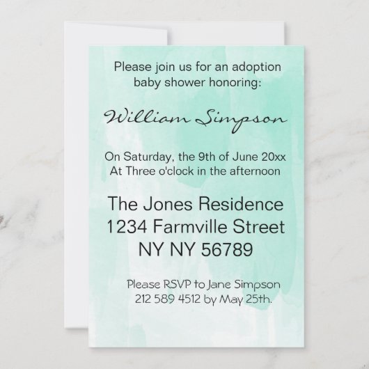 uitnodiging op de dag van aanneming (Achterkant)