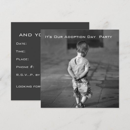 uitnodiging op de dag van aanneming (Voorkant / Achterkant)