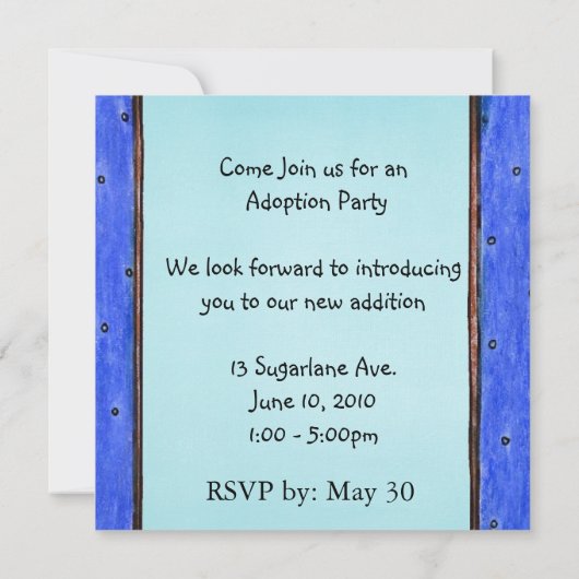 uitnodiging op de dag van aanneming (Achterkant)