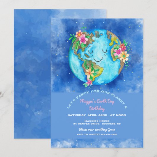 Uitnodiging op de Dag van de Aarde (Voorkant / Achterkant)
