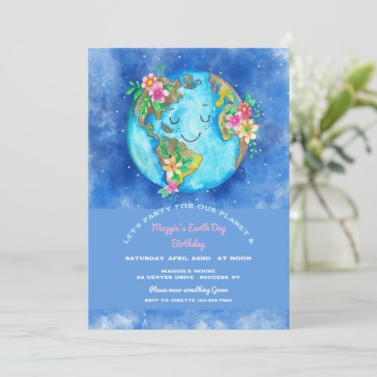 Uitnodiging op de Dag van de Aarde (Staand voorkant)