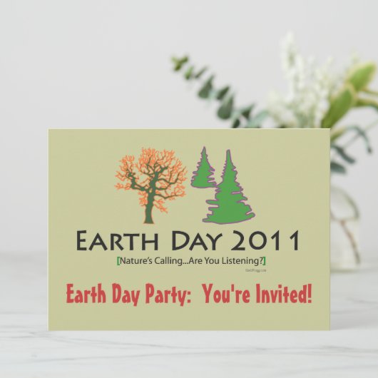 Uitnodiging op de Dag van de Aarde (Staand voorkant)