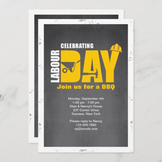 Uitnodiging op de dag van de arbeid (Voorkant / Achterkant)