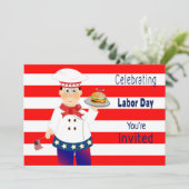 Uitnodiging op de Dag van de Arbeid, Chef Serving (Staand voorkant)