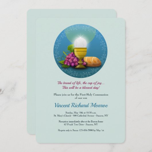 Uitnodiging op de dag van de dag (Voorkant / Achterkant)