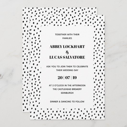 Uitnodiging op de dag van de dag van de moderne br (Voorkant / Achterkant)