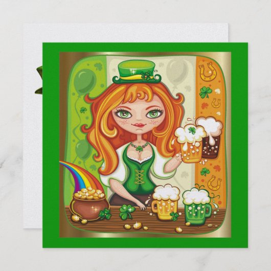 Uitnodiging op de dag van Saint Patrick (Voorkant / Achterkant)