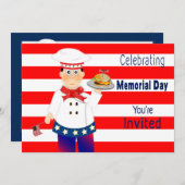 Uitnodiging op de herdenkingsdag Chef Serving Chee (Voorkant / Achterkant)