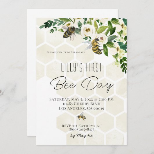 Uitnodiging op feestdag (Voorkant / Achterkant)