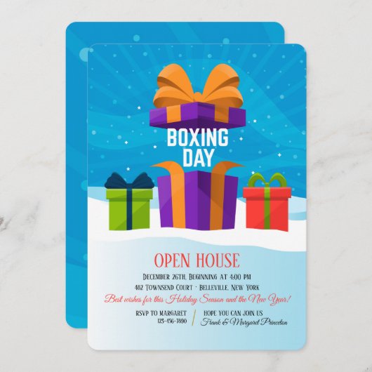 Uitnodiging op feestdag (Voorkant / Achterkant)