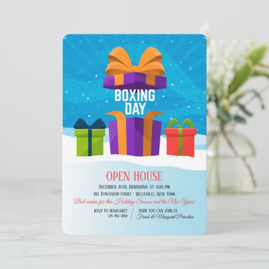 Uitnodiging op feestdag (Staand voorkant)