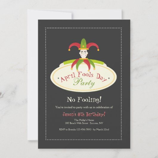 Uitnodiging op feestdag april (Voorkant)