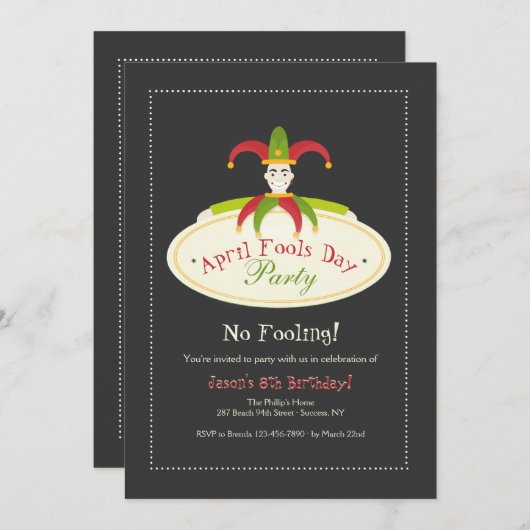 Uitnodiging op feestdag april (Voorkant / Achterkant)