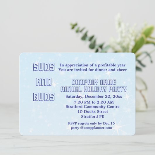 Uitnodiging op feestdag van het bedrijf. (Staand voorkant)