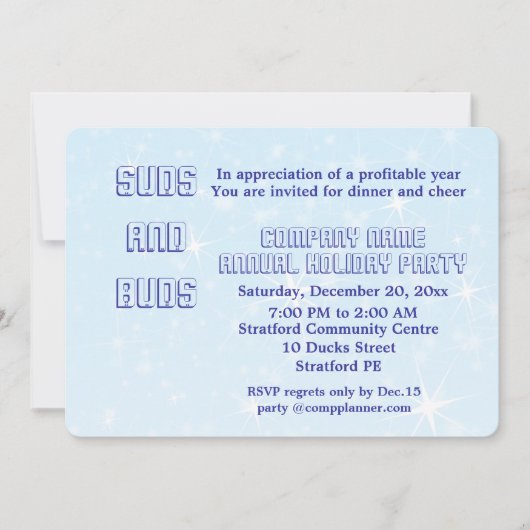 Uitnodiging op feestdag van het bedrijf. (Voorkant)