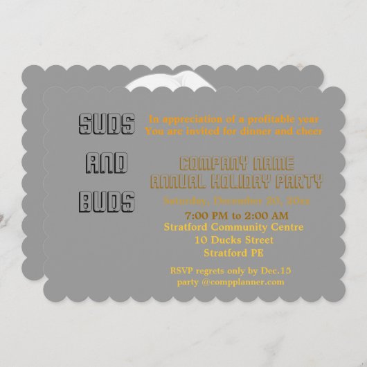 Uitnodiging op feestdag van het bedrijf. (Voorkant / Achterkant)