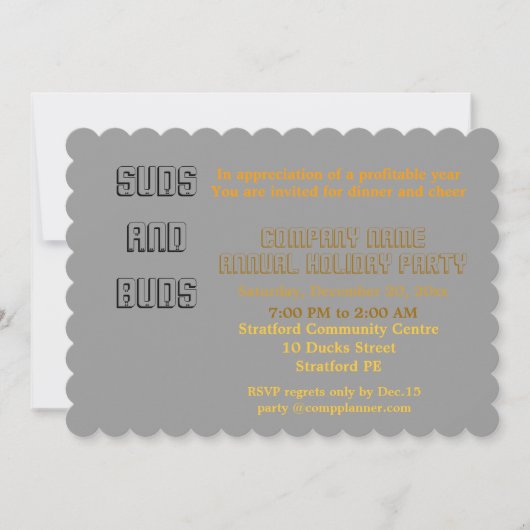 Uitnodiging op feestdag van het bedrijf. (Voorkant)