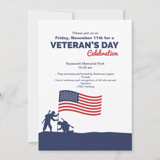 Uitnodiging op feestdag vieren (Voorkant)