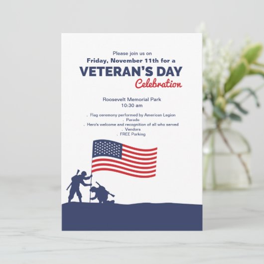 Uitnodiging op feestdag vieren (Staand voorkant)