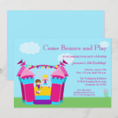 Uitnodiging op feestdag voor meisjes (Voorkant / Achterkant)