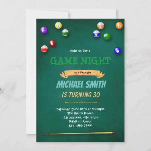 Uitnodiging op feestdag voor volwassenen (Voorkant)