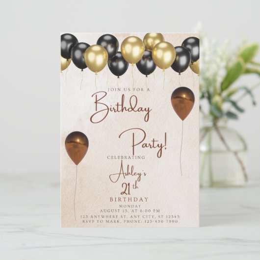 uitnodiging op geboortedag (Staand voorkant)