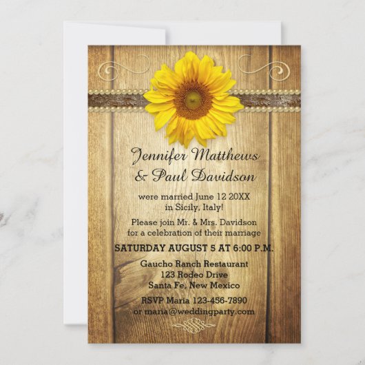 Uitnodiging op grond van de Country Sunflower Post (Voorkant)