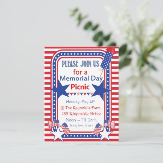 Uitnodiging op herdenkingsdag (Staand voorkant)