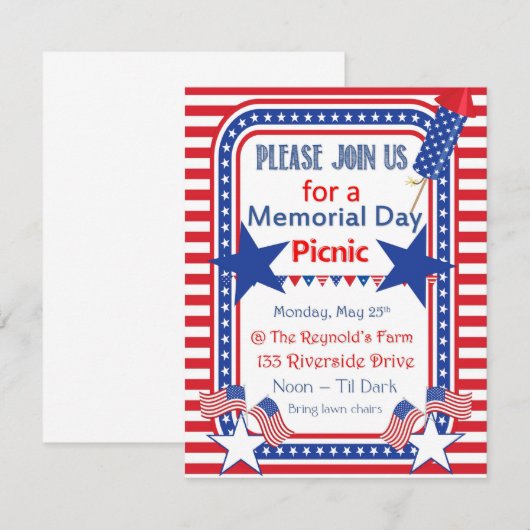 Uitnodiging op herdenkingsdag (Voorkant / Achterkant)