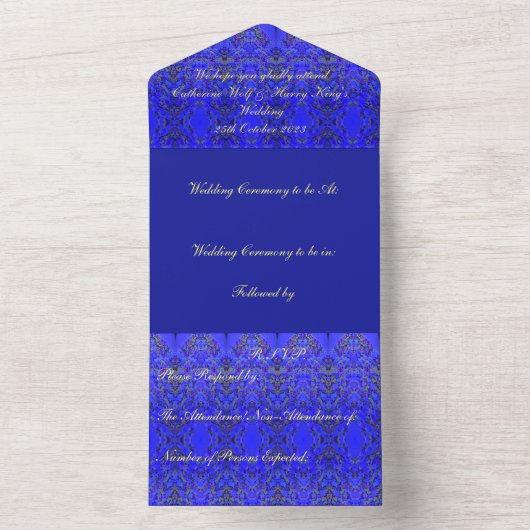 Uitnodiging op het Agincourt Wedding Monogram (Binnen)